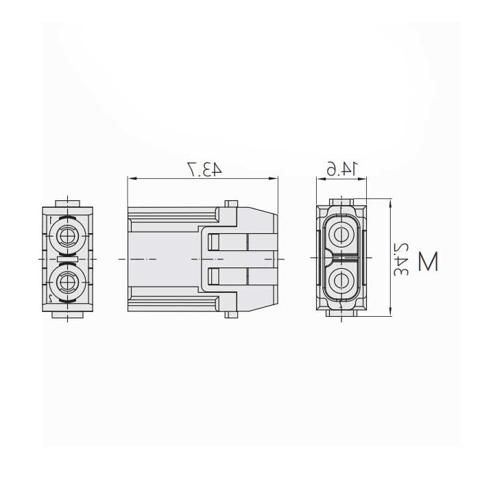 HM module, public connector, HM-S02C-M, 09140023002